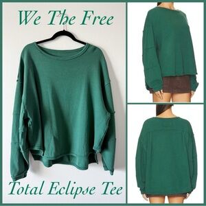 NWT Free People We The Free Total Eclipse Tee in Pine Frost Size Medium
